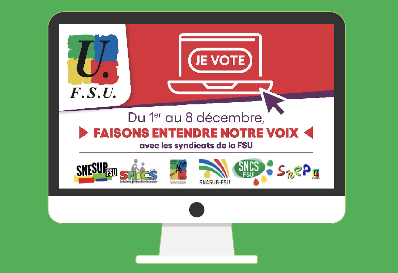 Pour être défendu-e, quel que soit mon statut,  je vote FSU !